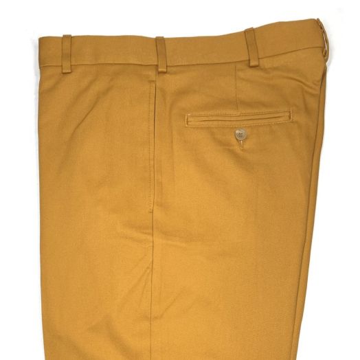 O'Connell's Khakis - Plain Front Cotton Twill Trousers - Harvest