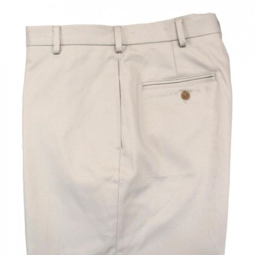 O'Connell's Khakis - Plain Front Cotton Twill Trousers - Oyster