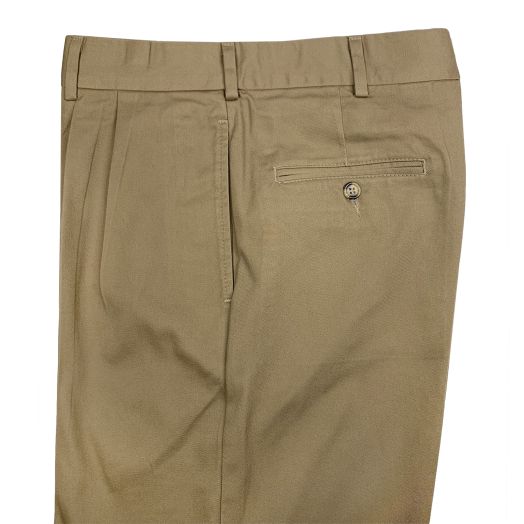 O'Connell's Khakis - Pleated Cotton Twill Trousers - British Tan