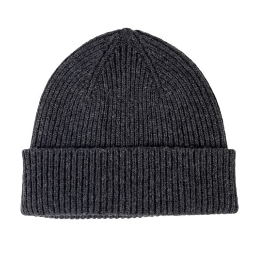 O'Connell's Lambswool Ribbed Knit Cap - Charcoal (118061)