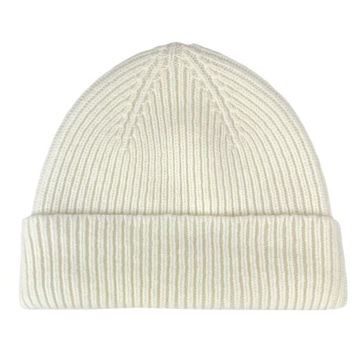 O'Connell's Lambswool Ribbed Knit Cap - White (118060)
