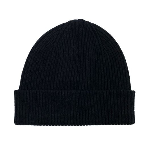O'Connell's Lambswool Ribbed Knit Cap - Black (102353)