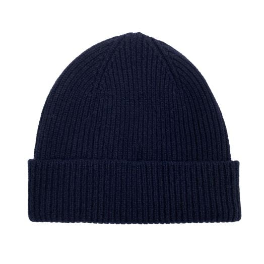 O'Connell's Lambswool Ribbed Knit Cap - Navy (102352)