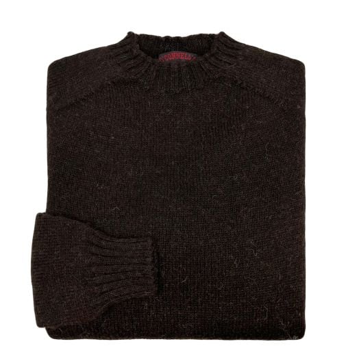 O'Connell's Lightweight Undyed Shetland Wool 'Voe True' Sweater - Black (Brown)