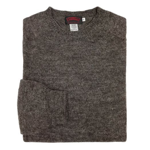 O'Connell's Lightweight Undyed Shetland Wool 'Voe True' Sweater - Brown Grey