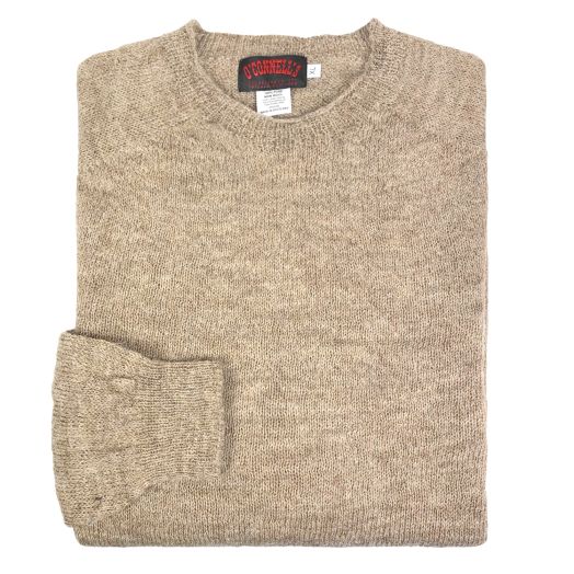 O'Connell's Lightweight Undyed Shetland Wool 'Voe True' Sweater - Fawn