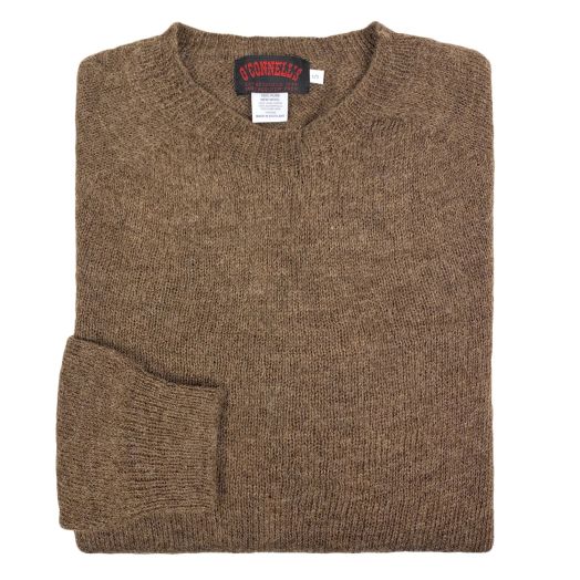 O'Connell's Lightweight Undyed Shetland Wool 'Voe True' Sweater - Moorit
