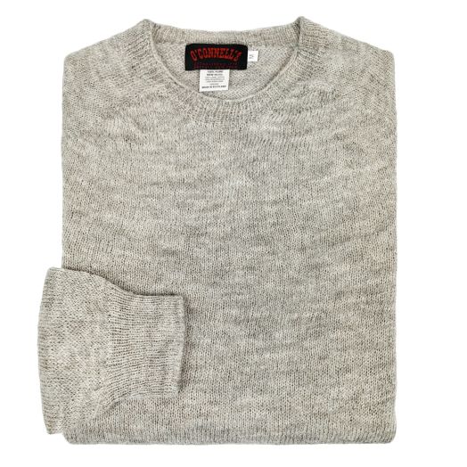 O'Connell's Lightweight Undyed Shetland Wool 'Voe True' Sweater - Silver