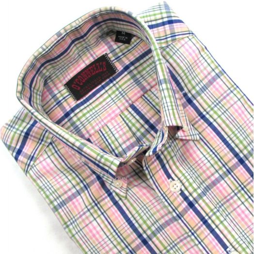 O'Connell's Long Sleeve Sport Shirt - Cotton Broadcloth - Multi Plaid