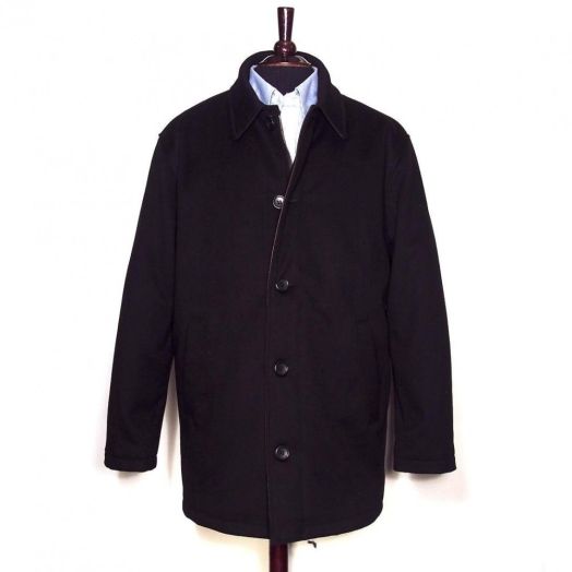 O'Connell's Loro Piana Lux Wool Car Coat with Thinsulate - Black