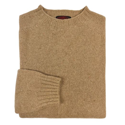 O'Connell's Mediumweight Merino Wool Donegal Crewneck Sweater - Dark Sand