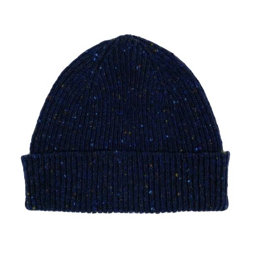 O'Connell's Merino Donegal Ribbed Knit Cap - Navy (102345)