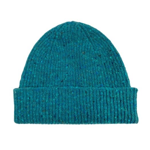 O'Connell's Merino Donegal Ribbed Knit Cap - Peacock (102343)