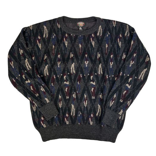 O'Connell's Merino Wool Crewneck Sweater - Argyle Golfer