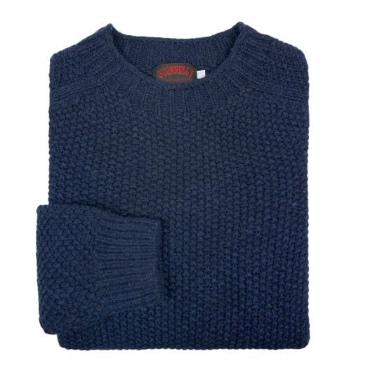 O'Connell's Moss-Stitch Geelong Sweater - Midnight