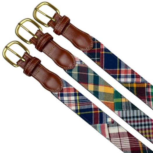 O'Connell's Patch Madras Belt - Marblehead on Navy