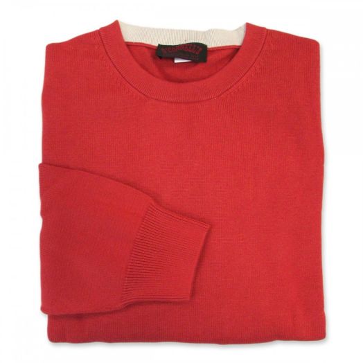 O'Connell's Pima Cotton Crewneck Sweater - Barn (8350)