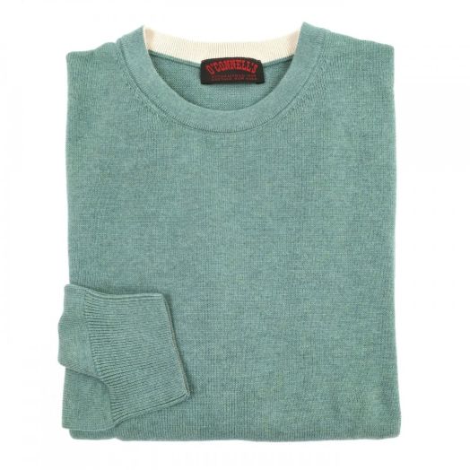 O'Connell's Pima Cotton Crewneck Sweater - Sea Green