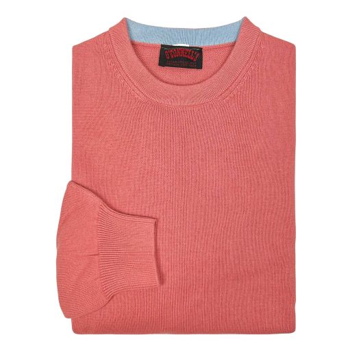 O'Connell's Pima Cotton Crewneck Sweater - Strawberry