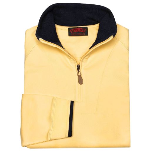 O'Connell's Pima Cotton Half Zip - Yellow with Navy