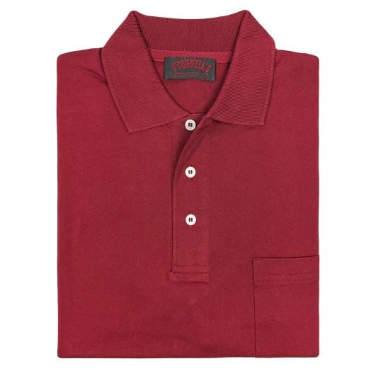 O'Connell's Pima Cotton Knit Polo Shirt - Crimson