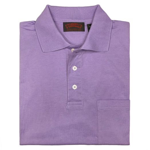 O'Connell's Pima Cotton Knit Polo Shirt - Lavender