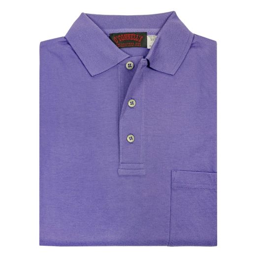 O'Connell's Pima Cotton Knit Polo Shirt - Purple