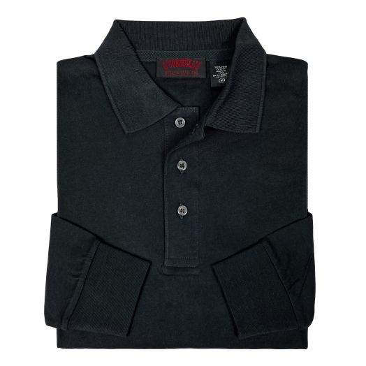 O'Connell's Pima Cotton Polo Long Sleeve Shirt - Black