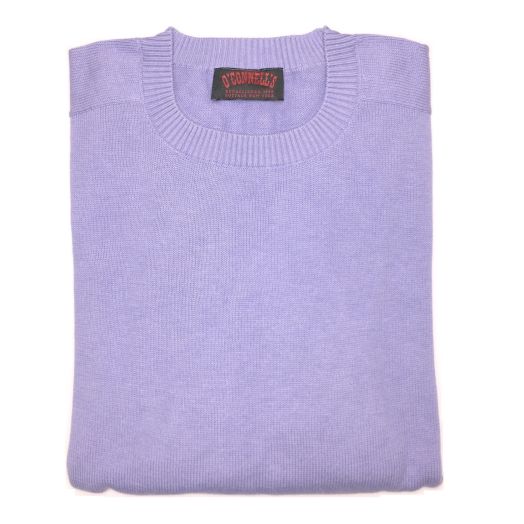 O'Connell's Pima Cotton Saddle Shoulder Crew - Lilac