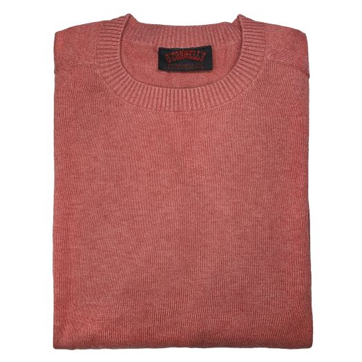 O'Connell's Pima Cotton Saddle Shoulder Crew - Strawberry