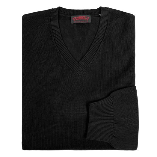 O'Connell's Pima Cotton V-Neck Sweater - Black