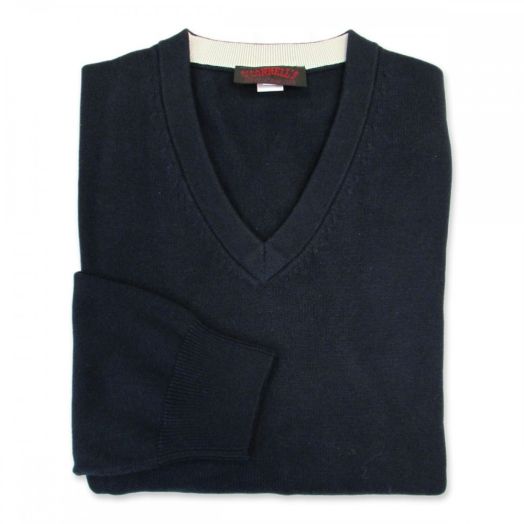O'Connell's Pima Cotton V-Neck Sweater - Navy (3551)