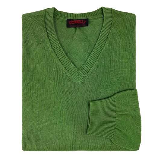 O'Connell's Pima Cotton V-Neck Sweater - Pebble