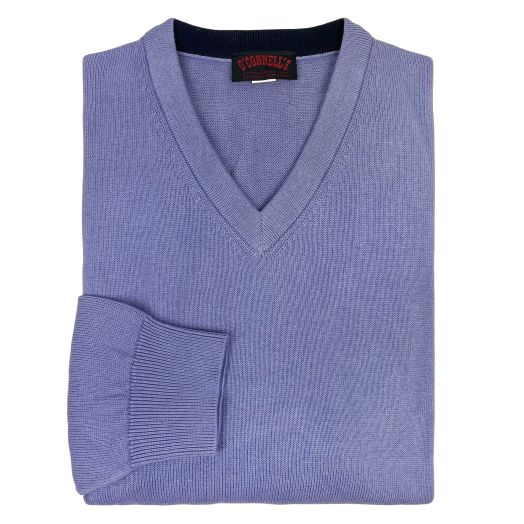 O'Connell's Pima Cotton V-Neck Sweater - Thistle