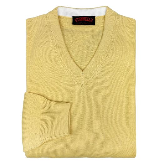 O'Connell's Pima Cotton V-Neck Sweater - Yellow