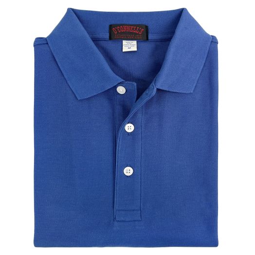 O'Connell's Pique Knit Polo Shirt - Atlantic Blue