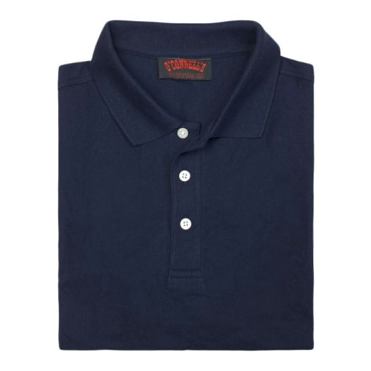 O'Connell's Pique Knit Polo Shirt - Navy (Trim Fit)
