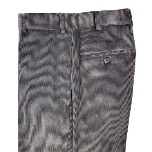 O'Connell's Plain Front 10-Wale Corduroy Trouser - Grey