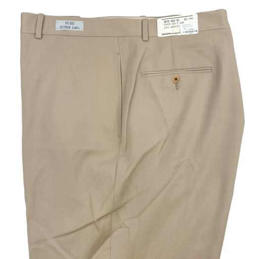O'Connell's Plain Front 100s Wool Gabardine Trousers - Tan (3070-842 01)
