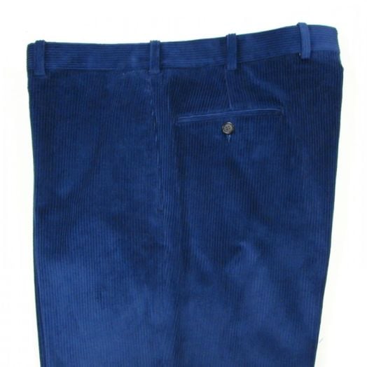 O'Connell's plain front 8-wale Corduroy Trouser - Sapphire