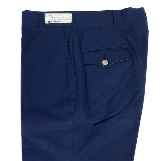 O'Connell's plain front Brushed Poplin blend Lined Trousers with pocket flap - Navy with Multi Plaid