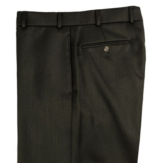 O'Connell's Plain Front Cavalry Twill Trousers - Charcoal Olive