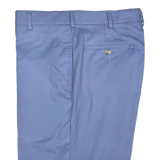 O'Connell's Plain Front Cotton Dress Gabardine Trousers - Slate Blue