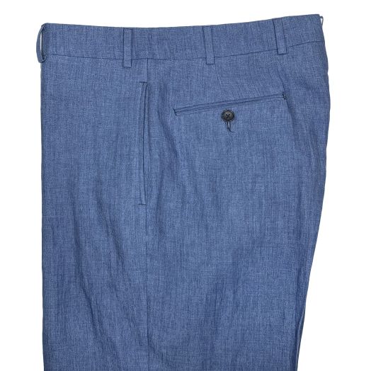 O'Connell's plain front Delave Linen Trousers - Chambray