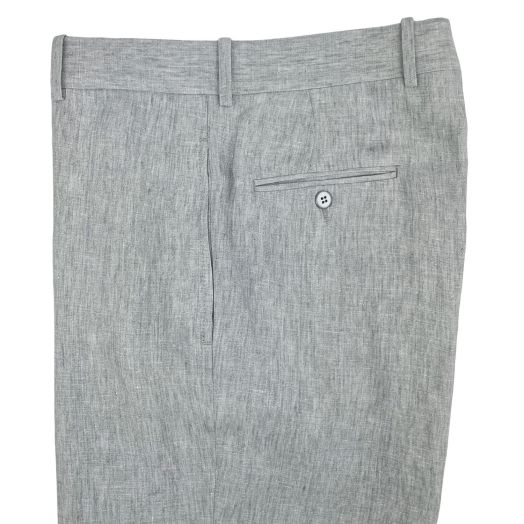 O'Connell's Plain Front Delave Linen Trousers - Light Grey