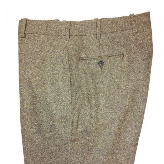 O'Connell's plain front Lambswool Donegal Tweed Trousers - Light Brown