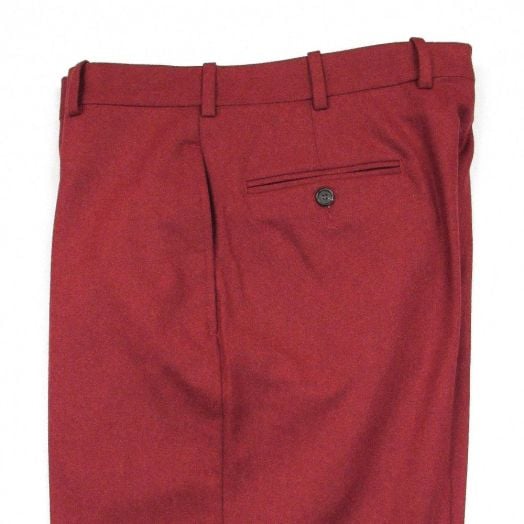 O'Connell's plain front Lambswool Flannel Trousers - Brick