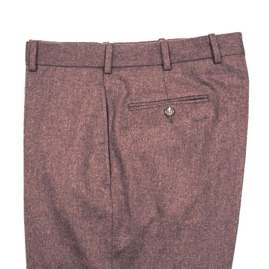 O'Connell's plain front Lambswool Flannel Trousers - Heathered Brown