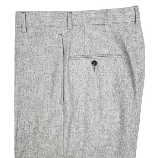 O'Connell's Plain Front Lambswool Flannel Trousers - Pearl Grey