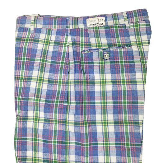 O'Connell's Plain Front 'Plus Fours' - Madras - Blu1